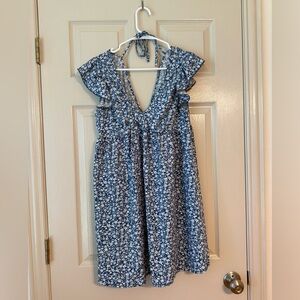 Floral Blue Slip Dress